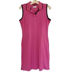 Perry Ellis Europe Pink Sporty Sleeveless Polo Dress for Golf Athletic-wear